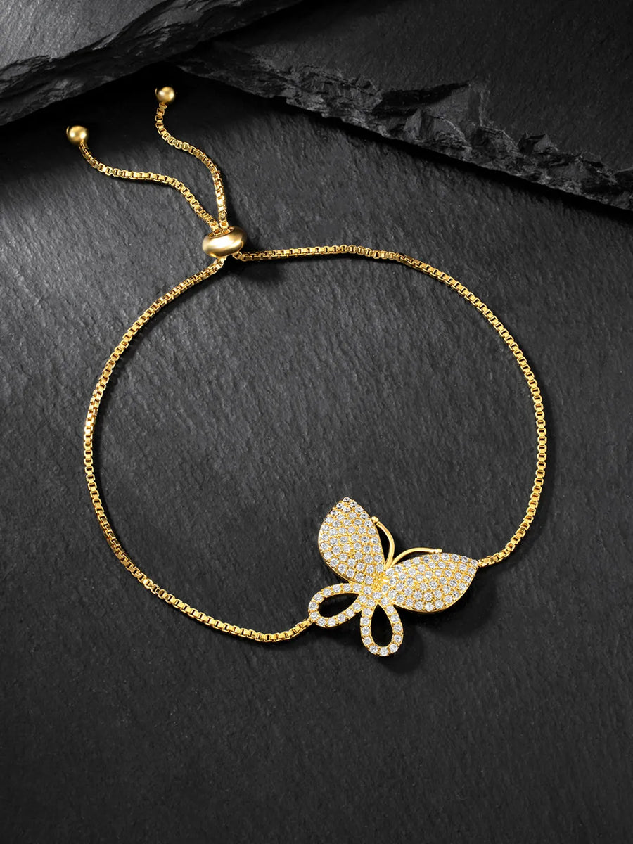 Butterfly Bow Gold Adjustable Bracelet