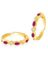 Peora Minimal CZ Accent Ruby Toe Rings