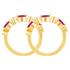 Peora Minimal CZ Accent Ruby Toe Rings