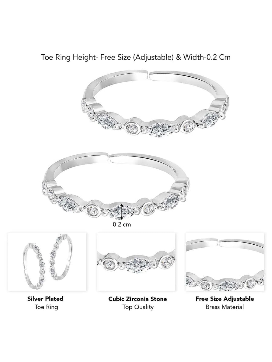 CZ Toe Rings for Women | Elegant & Sparkling Designs by Peora

