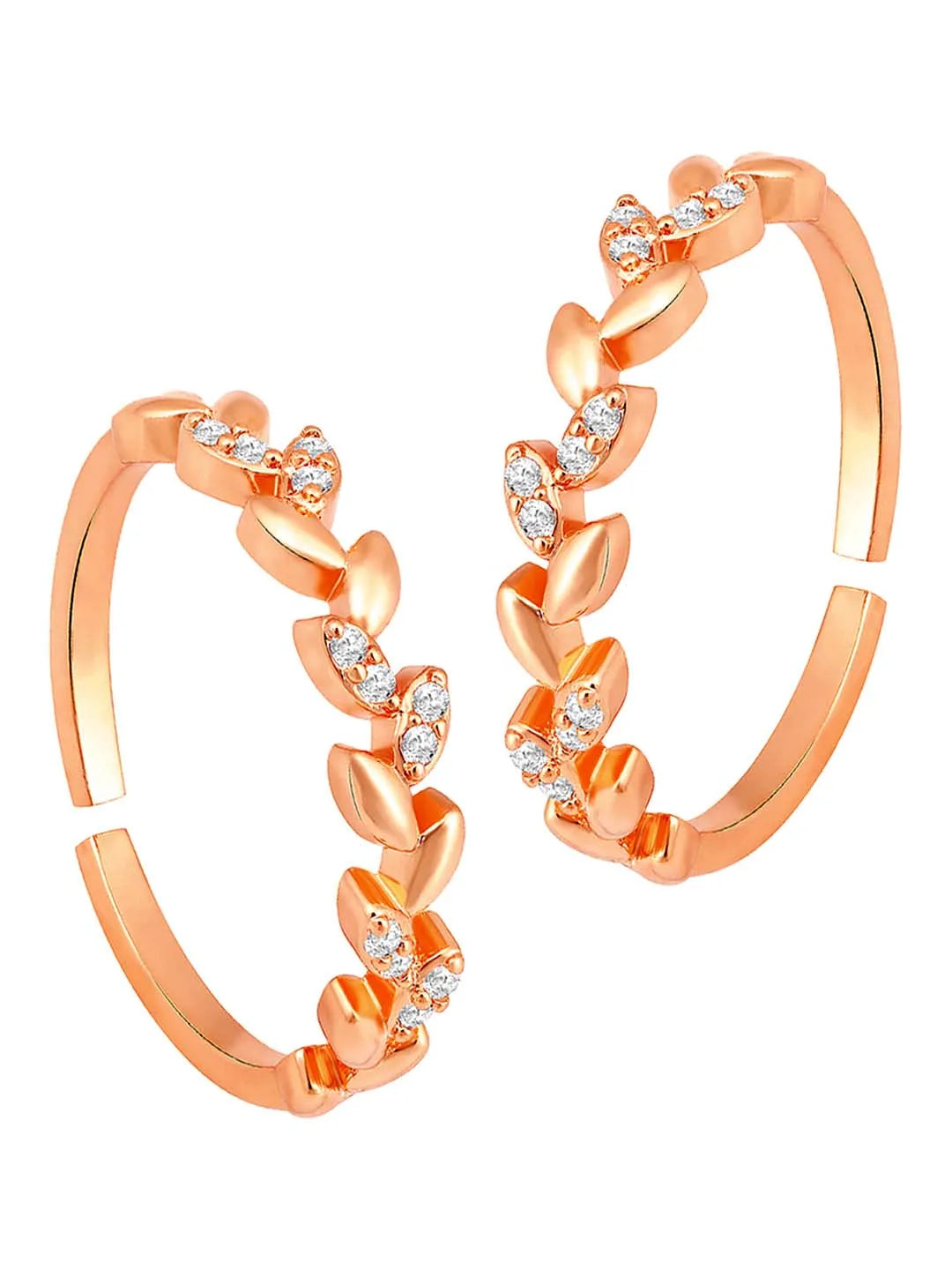 Trendy CZ Chic and Stylish Toe Rings