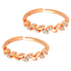Trendy CZ Chic and Stylish Toe Rings - Rose Gold