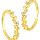 Trendy CZ Chic and Stylish Toe Rings - Gold