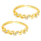 Trendy CZ Chic and Stylish Toe Rings - Gold