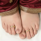 Trendy CZ Chic and Stylish Toe Rings - Gold