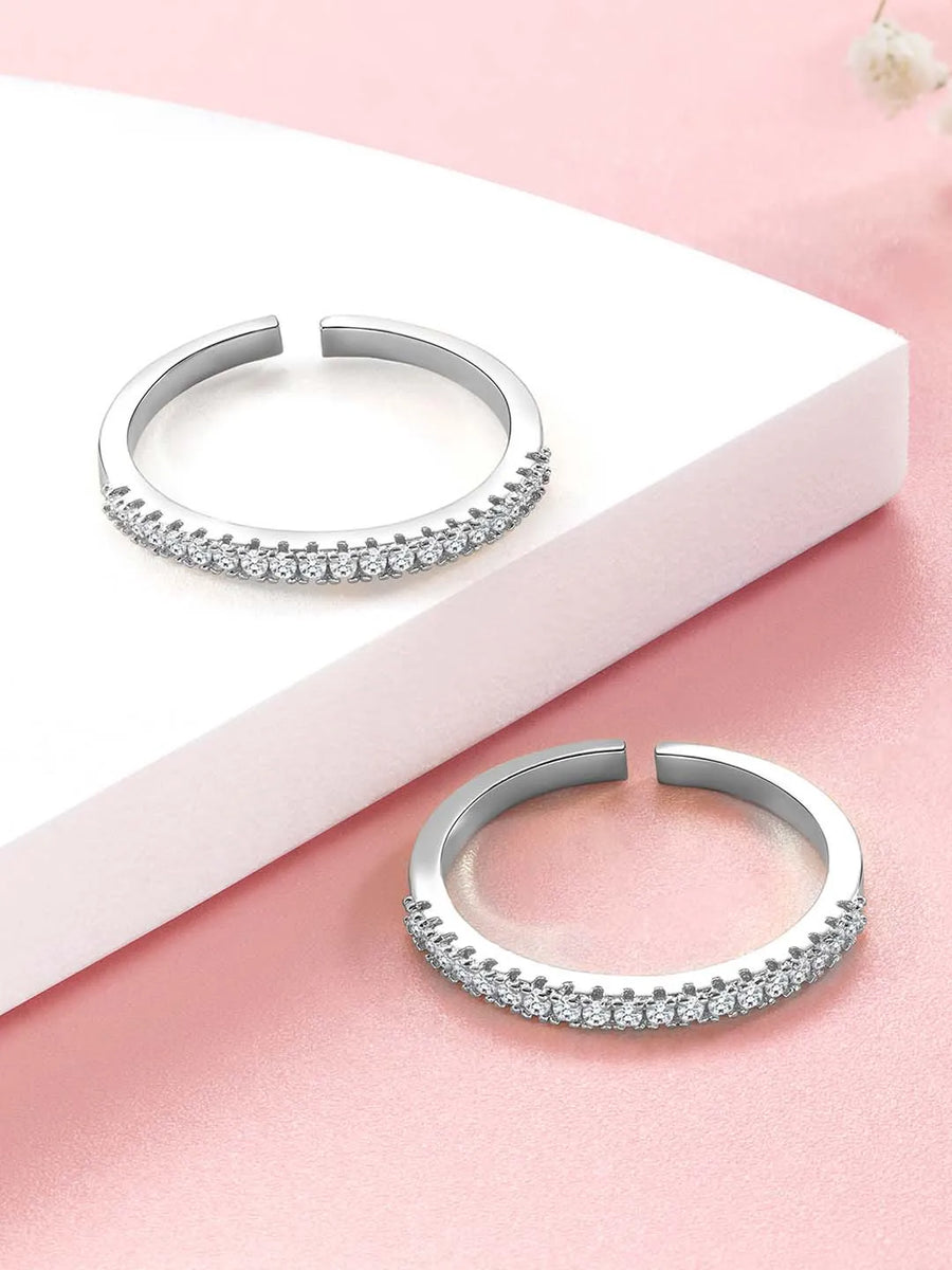 Bold Sparkling Toe Rings by Peora – Shine with Every Step

