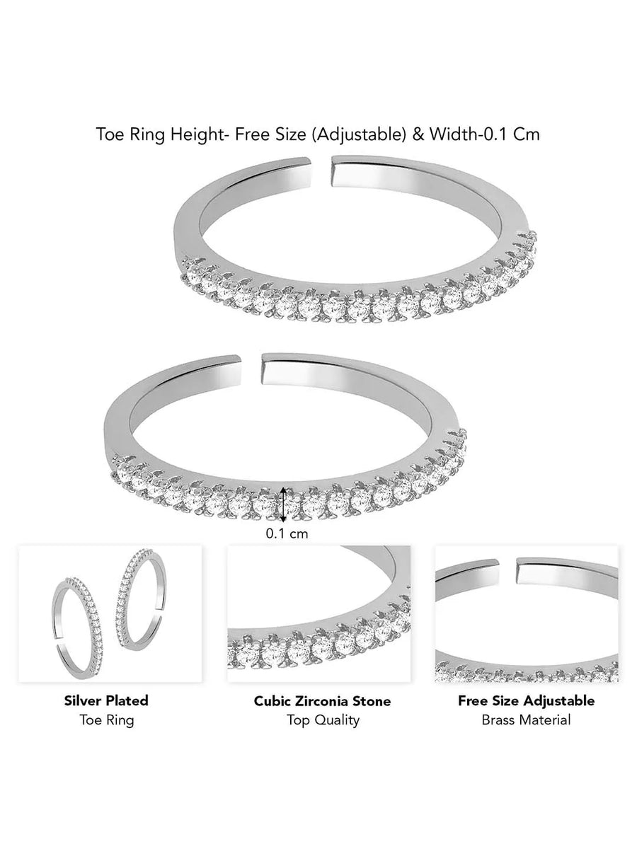 Refined CZ Toe Rings | Graceful Foot Jewellery by Peora

