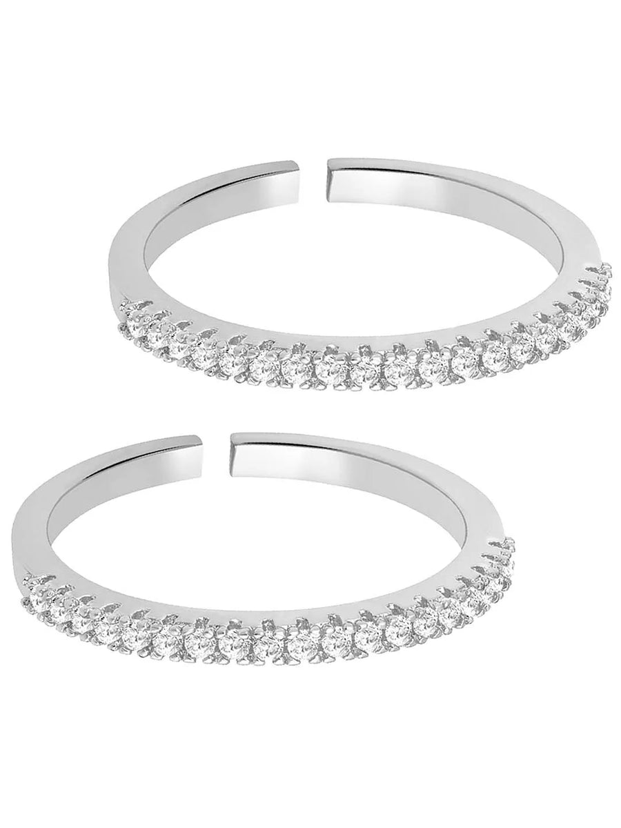 Bold Sparkling Toe Rings by Peora – Shine with Every Step

