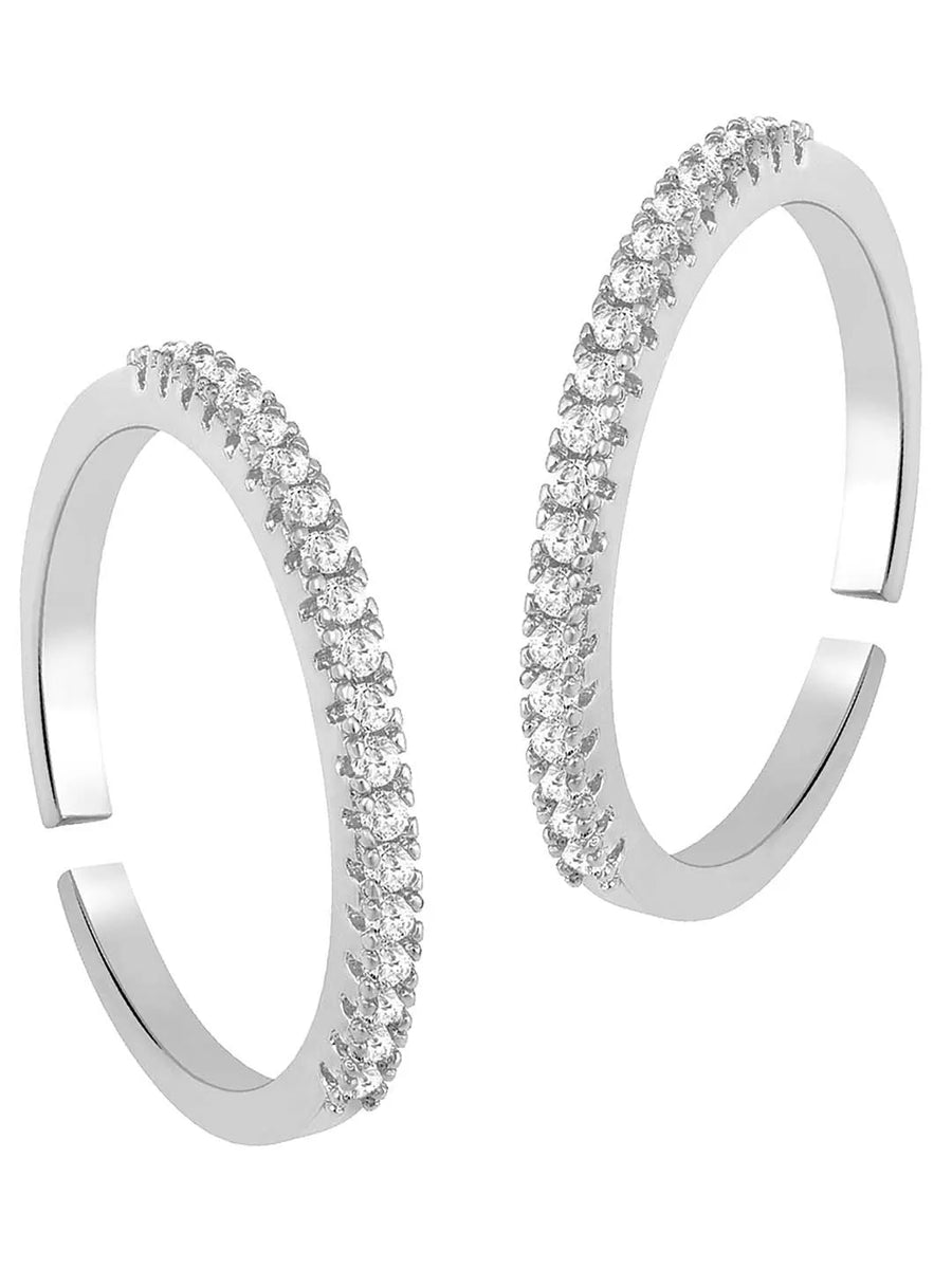 Bold Sparkling Toe Rings by Peora – Shine with Every Step

