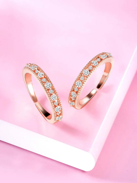 Sparkle CZ Toe Rings | Shimmering Footwear Jewellery by Peora


