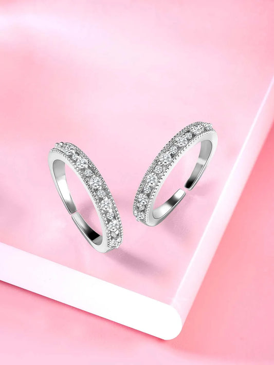 Sparkle CZ Toe Rings | Shimmering Footwear Jewellery by Peora

