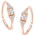 Rose Gold Plated White Crystal Floral Toe Rings