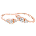 Rose Gold Plated White Crystal Floral Toe Rings