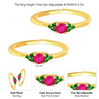 CZ Stone Toe Rings for Women | Stylish Foot Jewellery by Peora

