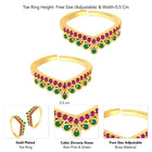Luxurious CZ Toe Rings | Premium Foot Jewellery by Peora

