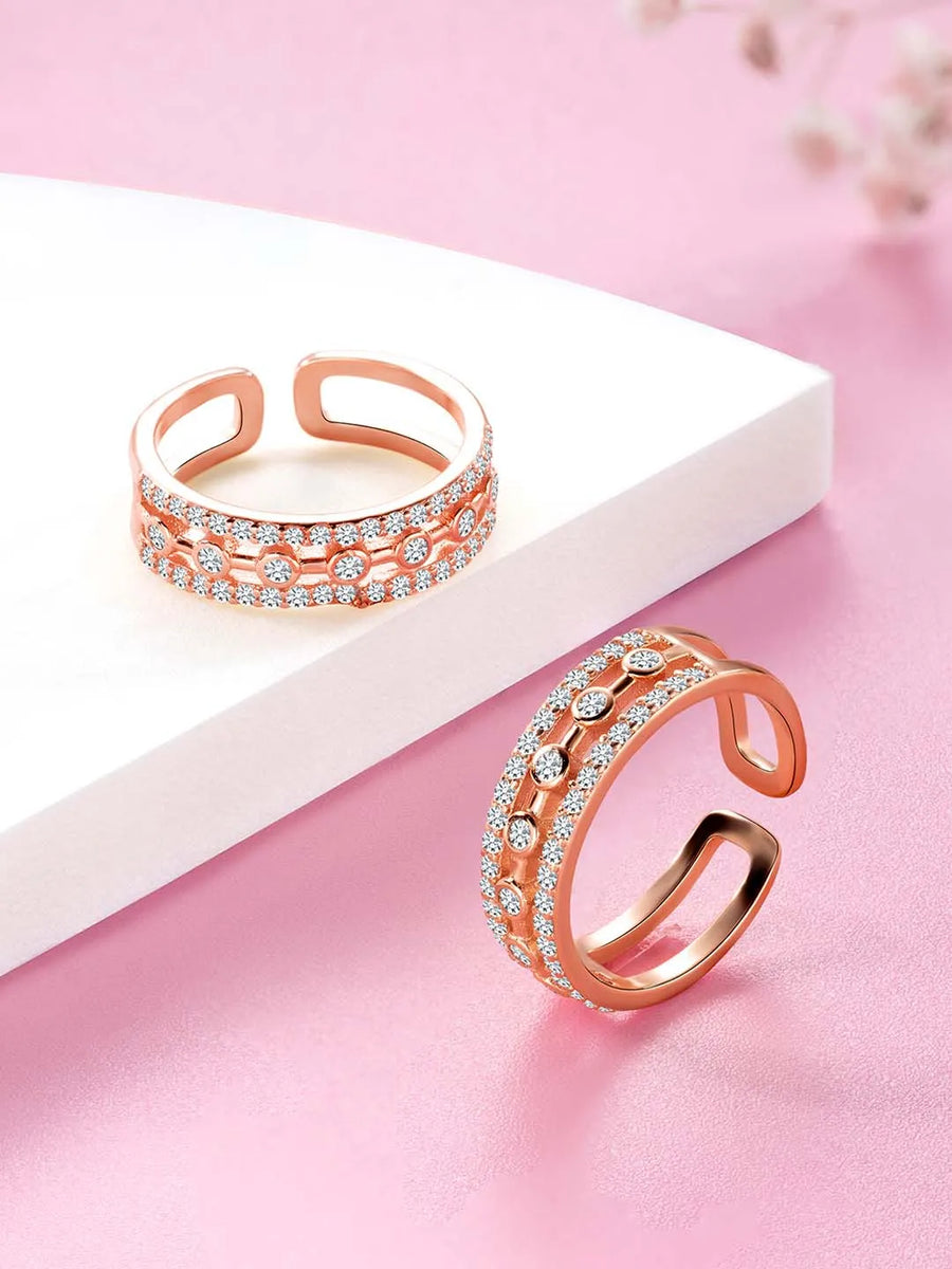 CZ Toe Rings | Sparkling Foot Jewellery by Peora