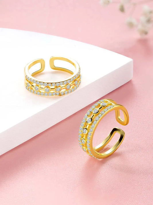CZ Toe Rings | Sparkling Foot Jewellery by Peora
