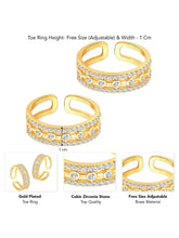 CZ Toe Rings | Sparkling Foot Jewellery by Peora