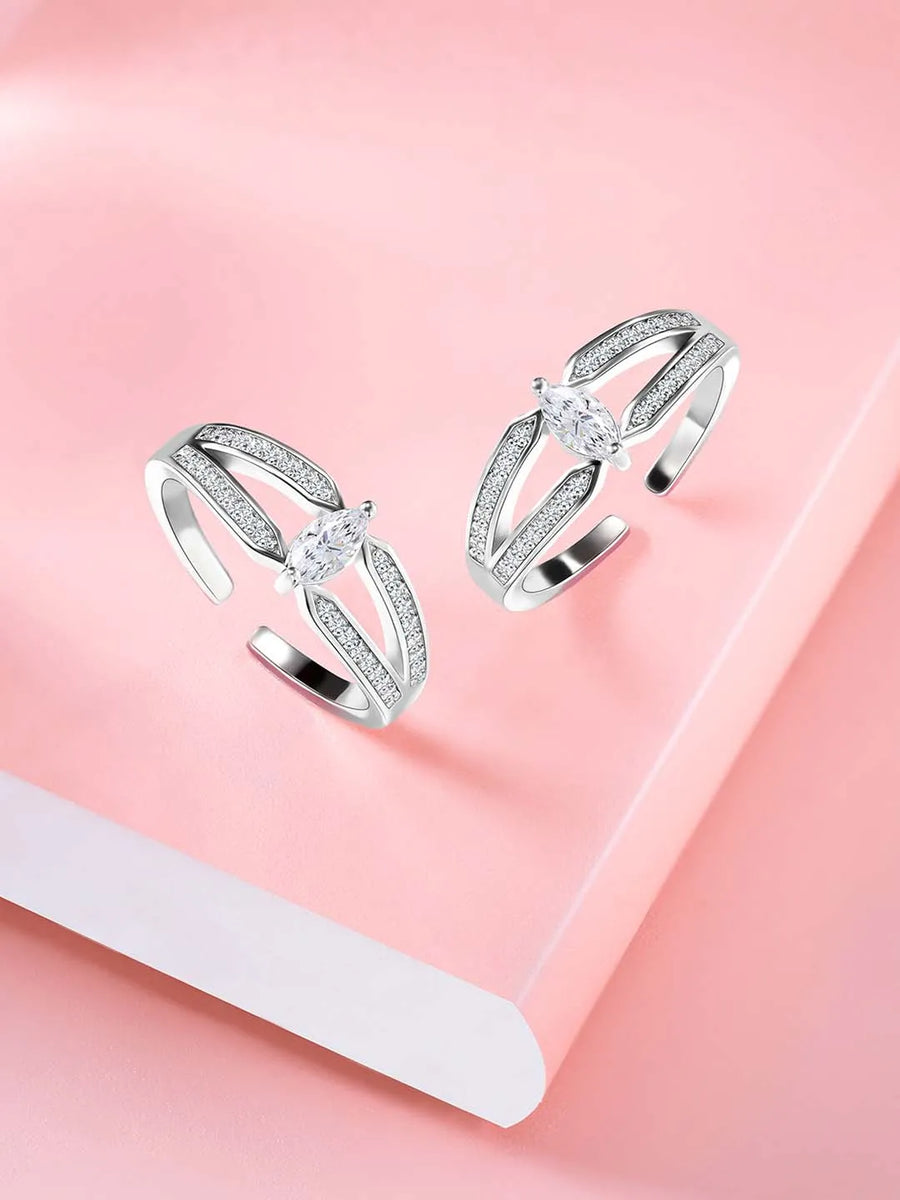 Charming CZ Toe Rings | Elegant & Sparkling Designs by Peora

