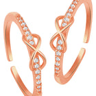 Rose Gold Plated Infinity Sparkle Toe Rings