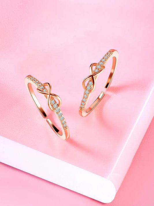 Rose Gold Plated Infinity Sparkle Toe Rings