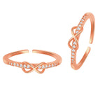 Rose Gold Plated Infinity Sparkle Toe Rings
