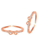 Rose Gold Plated Infinity Sparkle Toe Rings