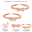 Rose Gold Plated Infinity Sparkle Toe Rings