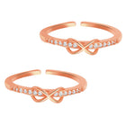 Rose Gold Plated Infinity Sparkle Toe Rings