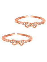Rose Gold Plated Infinity Sparkle Toe Rings