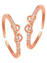 Rose Gold Plated Infinity Sparkle Toe Rings