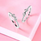 Rhodium Plated Infinity Sparkle Toe Rings