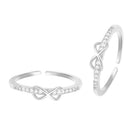 Rhodium Plated Infinity Sparkle Toe Rings