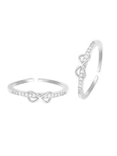 Rhodium Plated Infinity Sparkle Toe Rings