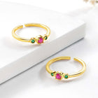 Rani Pink & Green CZ Toe Rings | Vibrant Ethnic Jewellery by Peora

