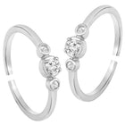 Rani Pink & Green CZ Toe Rings | Vibrant Ethnic Jewellery by Peora

