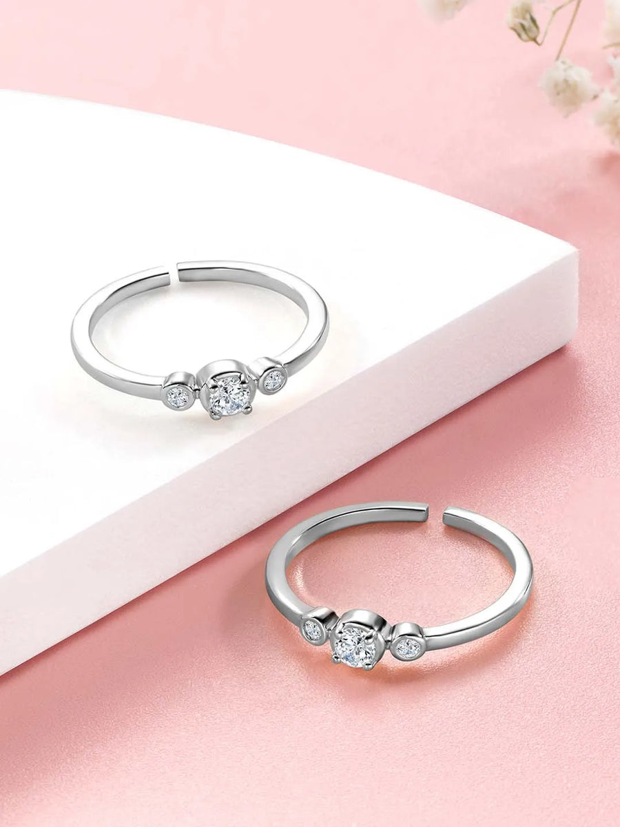 Rani Pink & Green CZ Toe Rings | Vibrant Ethnic Jewellery by Peora

