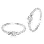 Rani Pink & Green CZ Toe Rings | Vibrant Ethnic Jewellery by Peora

