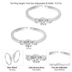 Rani Pink & Green CZ Toe Rings | Vibrant Ethnic Jewellery by Peora


