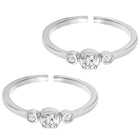 Rani Pink & Green CZ Toe Rings | Vibrant Ethnic Jewellery by Peora

