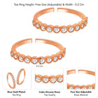 CZ Studded Toe Rings for Women | Elegant Footwear Jewellery by Peora


