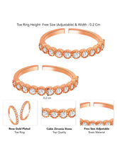CZ Studded Toe Rings for Women | Elegant Footwear Jewellery by Peora

