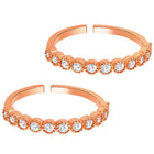 CZ Studded Toe Rings for Women | Elegant Footwear Jewellery by Peora

