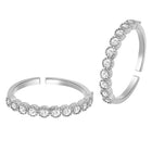 CZ Studded Toe Rings for Women | Elegant Footwear Jewellery by Peora

