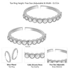 CZ Studded Toe Rings for Women | Elegant Footwear Jewellery by Peora

