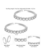 CZ Studded Toe Rings for Women | Elegant Footwear Jewellery by Peora

