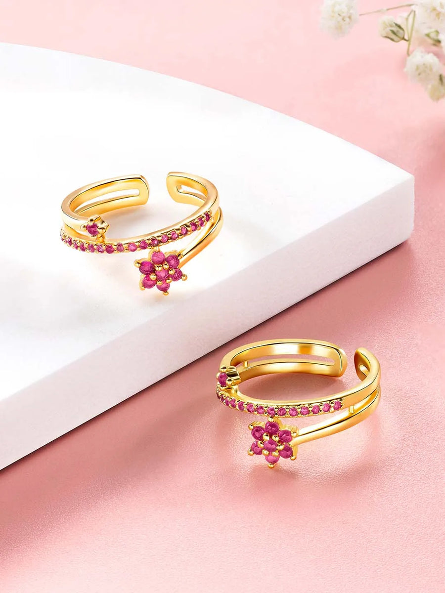 Refined CZ Toe Rings | Elegant Stone Jewellery by Peora

