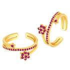 Refined CZ Toe Rings | Elegant Stone Jewellery by Peora

