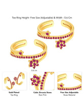 Refined CZ Toe Rings | Elegant Stone Jewellery by Peora

