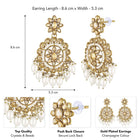 Pearl Crystal Bloom Maangtikka Set - Champagne